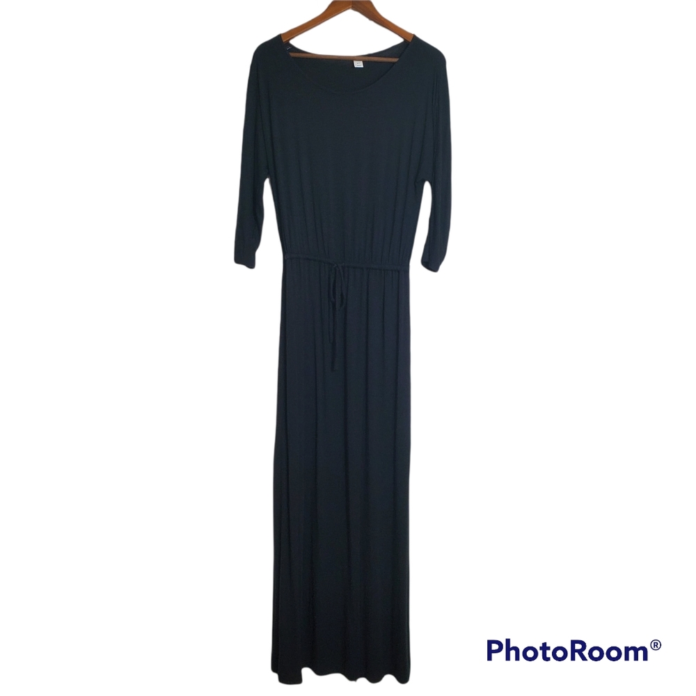 Old Navy Black Knit Slit Maxi Dress